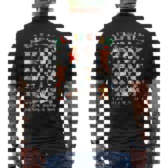 All Is Calm Just Kidding This Is Kindergarten Christmas Men's Back Print T-Shirt | Mazezy