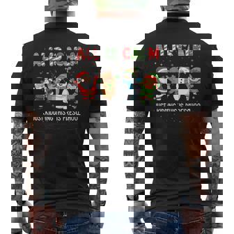 All Is Calm Just Kidding This Is Pre-K Preschool Teacher Men's Back Print T-Shirt | Mazezy