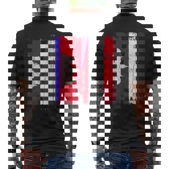 Cambodia Austria Half Flag Cambodian Austrian Heritage Men's Back Print T-Shirt | Mazezy