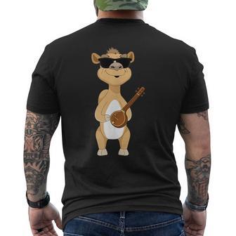 Camel Wearing Sunglasses Playing Sitar Sitarist Tank Top Men's Back Print T-Shirt | Mazezy