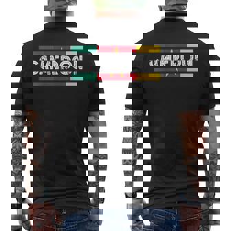 Cameroon Flag Cameroonian Pride Vintage Cameroonian Roots Men's Back Print T-Shirt | Mazezy