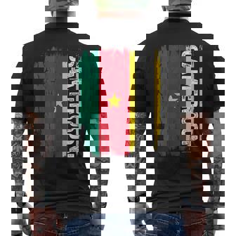 Cameroon Flag Cameroon Family Sports Vintage Cameroon Men's Back Print T-Shirt | Mazezy