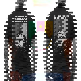 Cameroon Flag Soccer Fan Men's Back Print T-Shirt | Mazezy