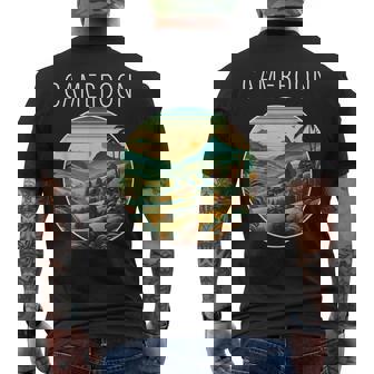 Cameroon Scenery Art Deco Men's Back Print T-Shirt | Mazezy