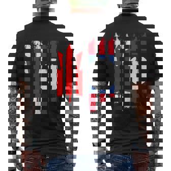 Canada Canadians Laos Lao Laotian Mixed DNA Flag Day Men's Back Print T-Shirt | Mazezy