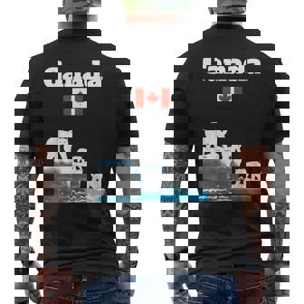 Canada Polar Bears Sea Cliffs Canadian Flag Canada Trip Men's Back Print T-Shirt | Mazezy