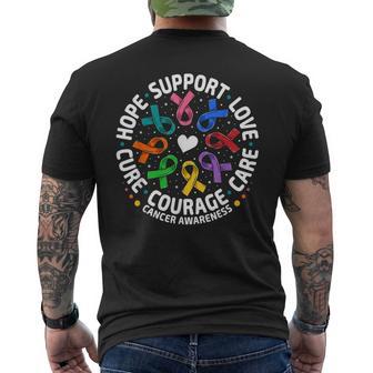 All Cancer Awareness Support All Ribbons Cancer Men's T-shirt Back Print - Thegiftio UK