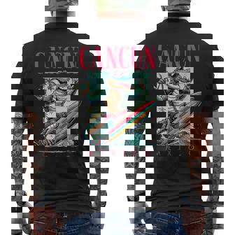 Cancun Mexico Surfing Crocodile Beach Vacation Men's T-shirt Back Print - Thegiftio