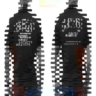 Cape Cod Massachusetts MA Vintage Sports Established Men's Back Print T-Shirt | Mazezy