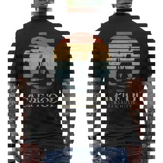 Cape Cod Vintage Sunset Retro Massachusetts Sailing Men's T-shirt Back Print | Mazezy