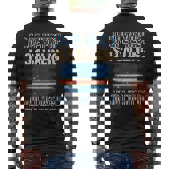 Cape Verde Calling Cabo Verde Flag Pride Verdian Cape Verde Men's Back Print T-Shirt | Mazezy