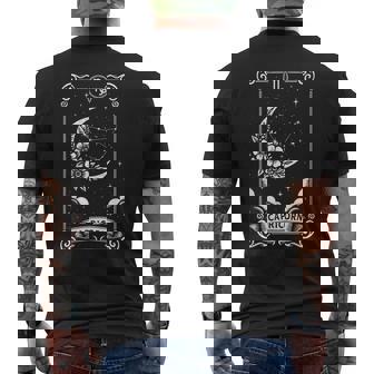 Capricorn Tarot Card Celestial Capricorn Mystic Moon Stars Men's Back Print T-Shirt | Mazezy
