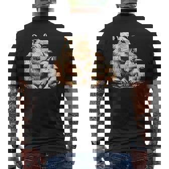 Capybara Mom And Baby Mother's Day Men's Back Print T-Shirt | Mazezy