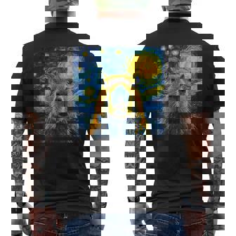 Capybara Starry Night Expressionist Art Style Men's Back Print T-Shirt | Mazezy