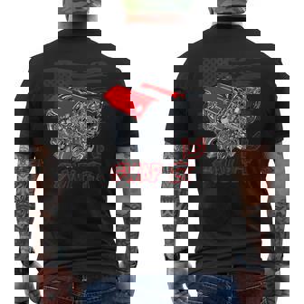 Car Enthusiast Engine Swap It Ls American Flag Men's T-shirt Back Print - Thegiftio