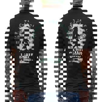 Caraway Arkansas Respect The Locals Bigfoot Sasquatch Moon Men's Back Print T-Shirt | Mazezy