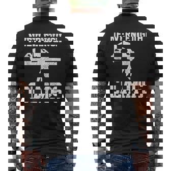 Carpenter Never Enough Clamps Woodoworking Tank Top Men's Back Print T-Shirt | Mazezy