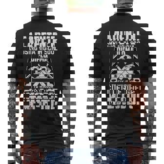 Carpenter Using a High School Diploma To Fix College Degree Men's Back Print T-Shirt | Mazezy