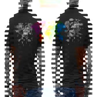 Carte Du Monde Colorée Rétro Cadeau Graphique Cool Amour T-shirt imprimé au dos - Cadeauxyz