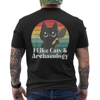 I Like Cat And Archaeology Cat Archaeology Men's T-shirt Back Print - Thegiftio UK