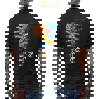 Cat Astronaut Balloon Planets Outer Space Traveler Tank Top Men's Back Print T-Shirt | Mazezy