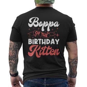Cat Boppa Birthday Kitten Purr Party Paw Fur Matching Theme Men's Back Print T-Shirt | Mazezy