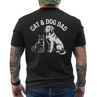 Cat And Dog Dad Fur Baby Father Uomo Nero T-shirt da uomo con stampa posteriore - Novitaregali