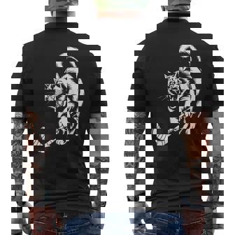 Cat Hockey Player Team Hockey Lovers Kitten Hockey Men's Back Print T-Shirt | Mazezy