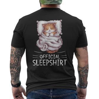 Cat Kitty Animal Official Sleep Pajamas Nightgown Men's T-shirt Back Print - Thegiftio UK