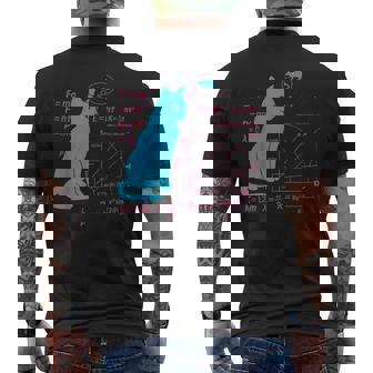 Cat Math Jokes And Physics Equations Science Humor Men's Back Print T-Shirt | Mazezy