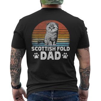 Cat Owner Dad Retrocottish Fold Dad T-shirt da uomo con stampa posteriore - Novitaregali