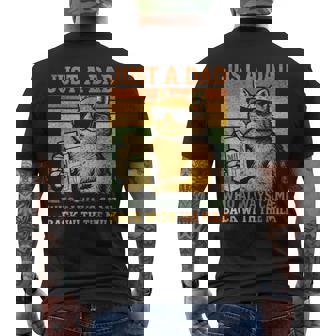 Cat Papa Just A Dad Who Always Came Back With The Milk Men's T-shirt Back Print - Monsterry