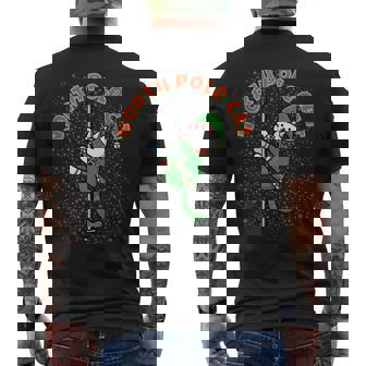 Cat Pole Dance Elf Costume Christmas Holiday Cute Joke Tank Top Men's Back Print T-Shirt | Mazezy