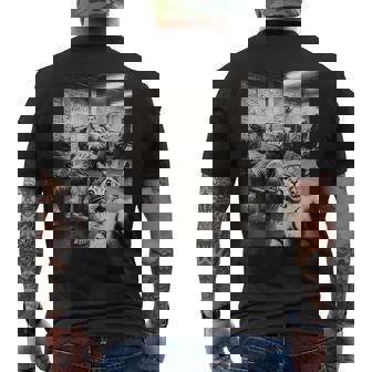 Cat Selfie Bigfoot Gym Bro Weightlifting Workout Men's T-shirt Back Print - Thegiftio