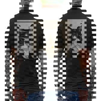 Cat Smoking Cigarette Meme Kitten Meme Smoking Men's Back Print T-Shirt | Mazezy