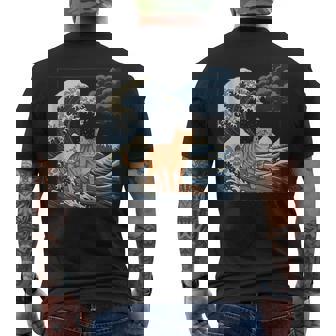 Cat Surfing Japanese Tank Top Men's Back Print T-Shirt | Mazezy