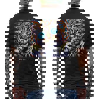 Cat Trippy Selfie Weirdcore Nerd Photography Tank Top Men's Back Print T-Shirt | Mazezy