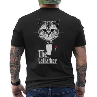 The Catfather Camisa Divertida Para Dueños De Gatos Manga Larga Camiseta Hombre Estampado Espalda - Regaloses