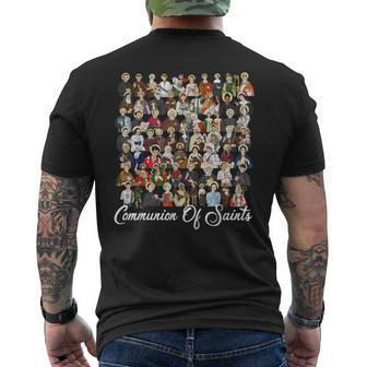 Catholic Patron Saints Latin Religious Men's T-shirt Back Print | Mazezy