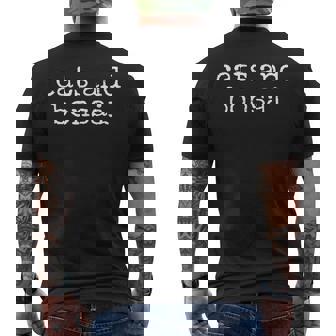 Cats And Bonsai Tree Lover Cat Owner Men's Back Print T-Shirt | Mazezy