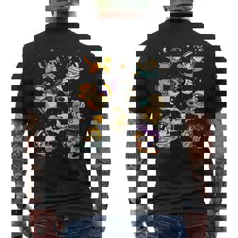 Cats In Space Galaxy Cat Astronaut Cats Kitten Space Men's T-shirt Back Print - Monsterry