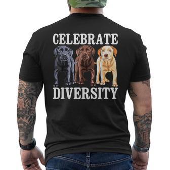 Celebrate Diversity Labrador Retriever Dog Lover Men's T-shirt Back Print - Thegiftio UK
