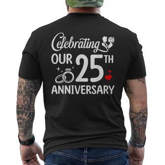 Celebrating Our 25Th Wedding Anniversary Marriage 25 Years Men's T-shirt Back Print - Thegiftio