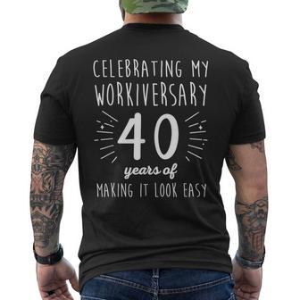 Celebrating Workiversary 40 Years Fun 40Th Work Anniversary Men's T-shirt Back Print - Thegiftio UK