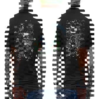 Celestial Raven Christmas Sun Moon Phases Floral Astrology Men's Back Print T-Shirt | Mazezy