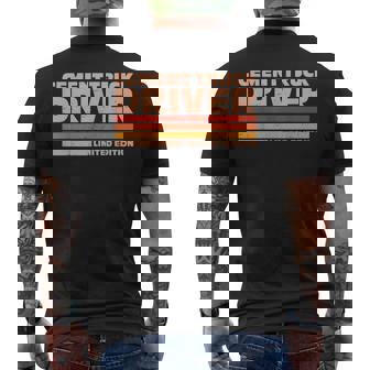 Cement Truck Driver Retro Sunrise Men's Back Print T-Shirt | Mazezy