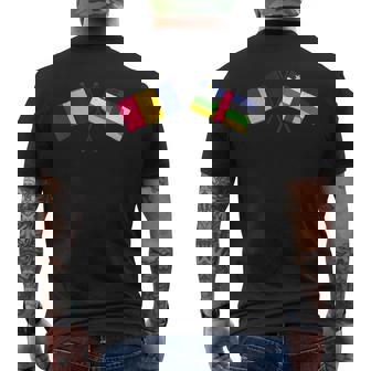 Chad Central African Republic Crossed Flags Chadian CAR Men's Back Print T-Shirt | Mazezy