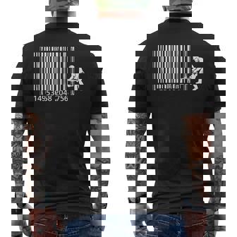 Chainsaw Barcode For Lumberjack Enthusiasts Men's Back Print T-Shirt | Mazezy