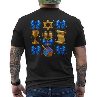 Chanukah Count Blessings Trend Hanukkah Jewish Menorah Men's Back Print T-Shirt | Mazezy