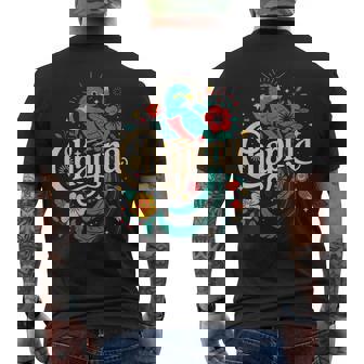 Chapina Guatemalan Pride With Quetzal Bird Men's T-shirt Back Print - Monsterry